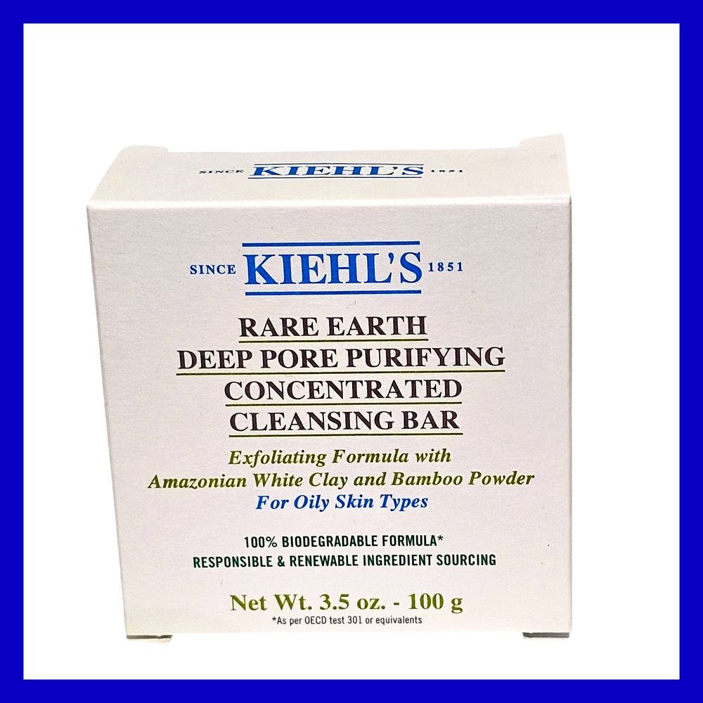 Kiehl's Rare Earth Deep Pore Purifying Cleansing Bar Amazonian White Clay 3.5oz